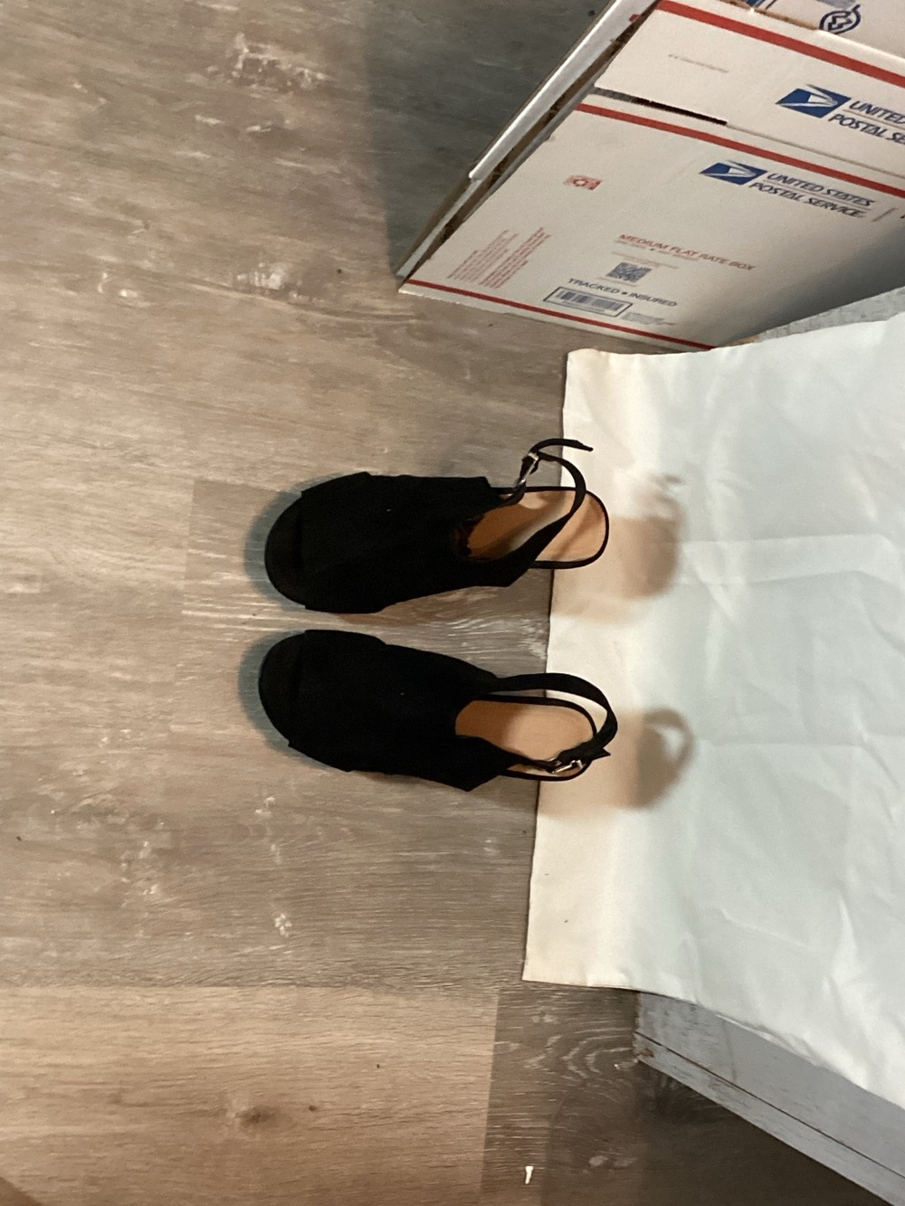 torrid Black Peep-Toe Slingback Wedge Sandals